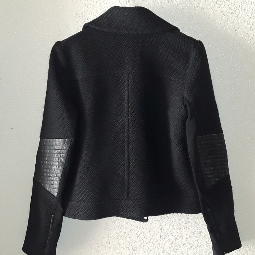 Vince Boucle/Leather Moto Jacket - Picture 7 of 8